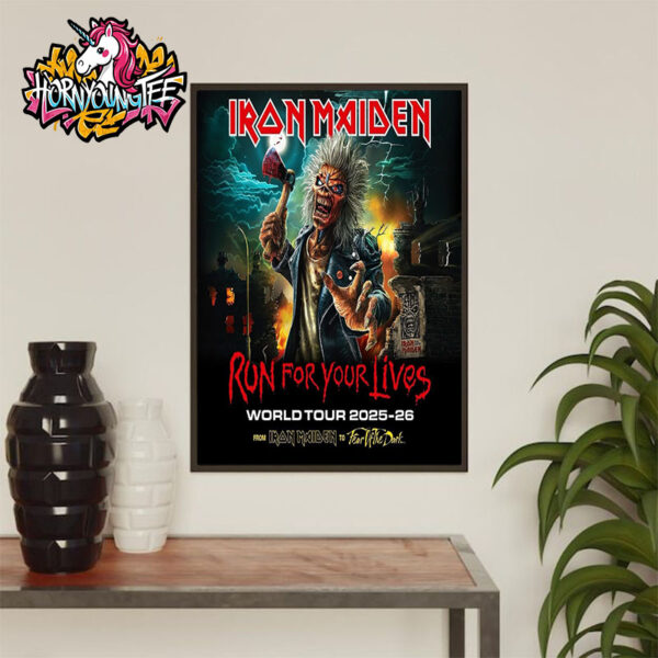 Iron Maiden World Tour 2025-26 Run For Your Lives Poster For Tour From Iron Maiden To Fear Of The Dark Poster Home Decor Canvas