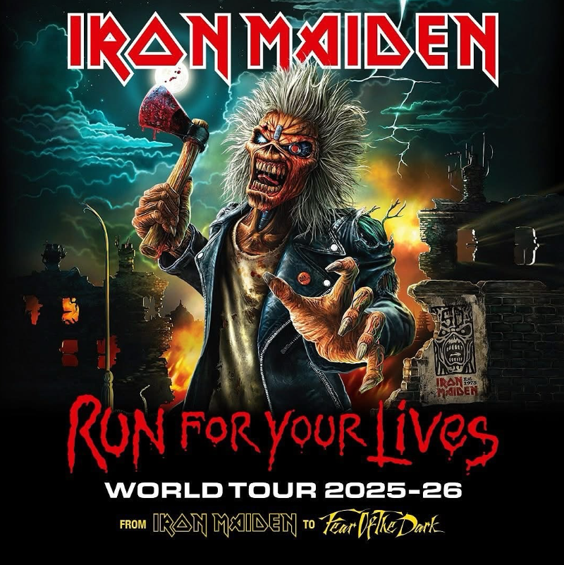 Iron Maiden World Tour 2025 26 Run For Your Lives Poster For Tour From Iron Maiden To Fear Of The Dark