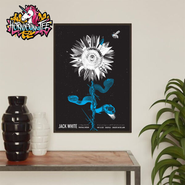 Jack White Poster For Troutdale Show At Edgefield Concerts On The Lawn On May 24 2025 Poster Home Decor Canvas