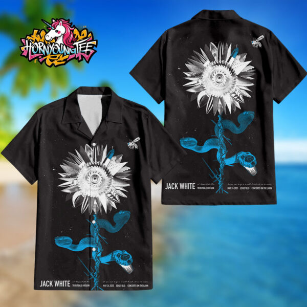 Jack White Poster For Troutdale Show At Edgefield Concerts On The Lawn On May 24 2025 Regular Hawaiian Shirt