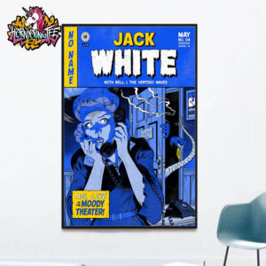 Jack White With Bell And The Vertigo Waves The No Name Tour 2025 On May 4 2025 At The Moody Theater In Austin TX Poster Home Decor Canvas