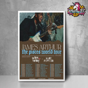 James Arthur The Pisces World Tour USA 2025 Schedule Tour Dates Start On May 22 2025 Poster Home Decor Canvas