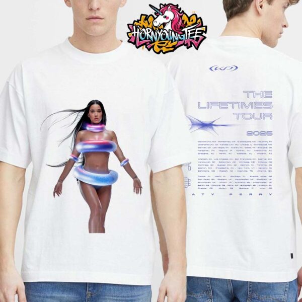 Katy Perry The Lifetimes Tour 2025 Exclusive Merchandise KP 143 Schedule Cities Dates Unisex T-Shirt Two Sides