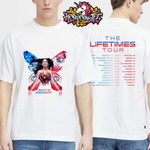 Katy Perry The Lifetimes Tour 2025 Schedule Cities Tour Dates Limited Edition Merchandise For Tour Unisex T-Shirt Two Sides