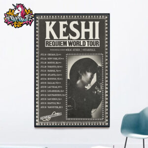 Keshi Requiem Tour North America 2025 With Special Guests Mac Ayres And Starfall Schedule Cities Tour Dates Poster Home Decor Canvas