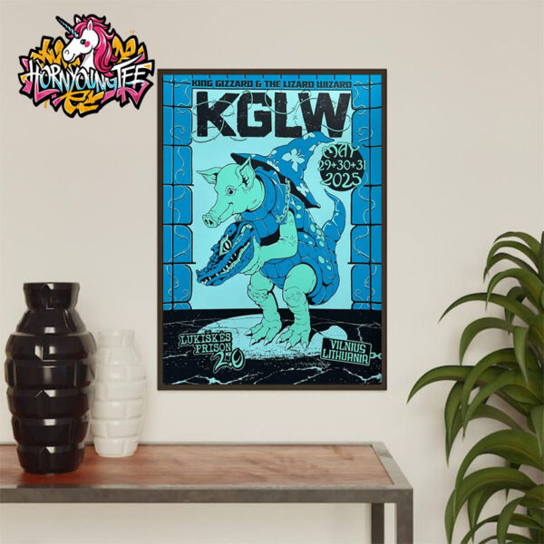 King Gizzard And The Lizard Wizard Venue Poster 3 Nights At Lukiskes Prison 2.0 In Vilnius Lithuania Blue Poster Version Poster Home Decor Canvas