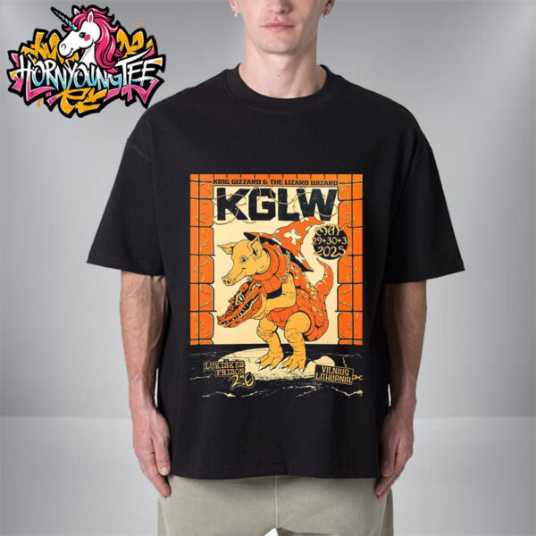 King Gizzard And The Lizard Wizard Venue Poster 3 Nights At Lukiskes Prison 2.0 In Vilnius Lithuania Orange Poster Version Unisex T-Shirt