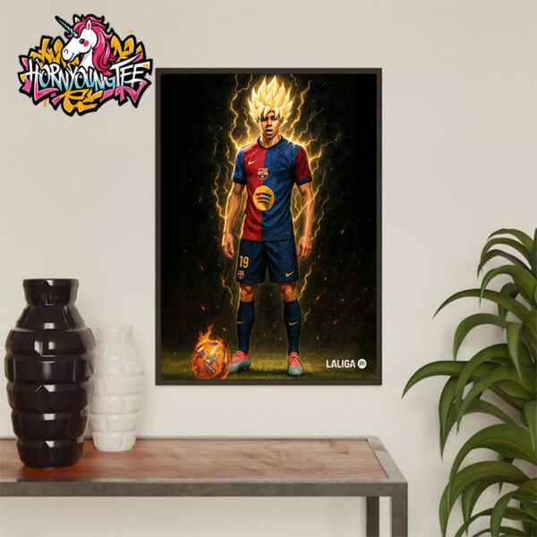 Lamine Yamal Super Saiyan Art Work Design For Fan Poster Home Decor Canvas