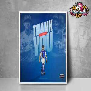 Los Angeles Dodgers Thank You For Austin Barnes Contributions And Two Championships 2x World Series Champion Poster Home Decor Canvas