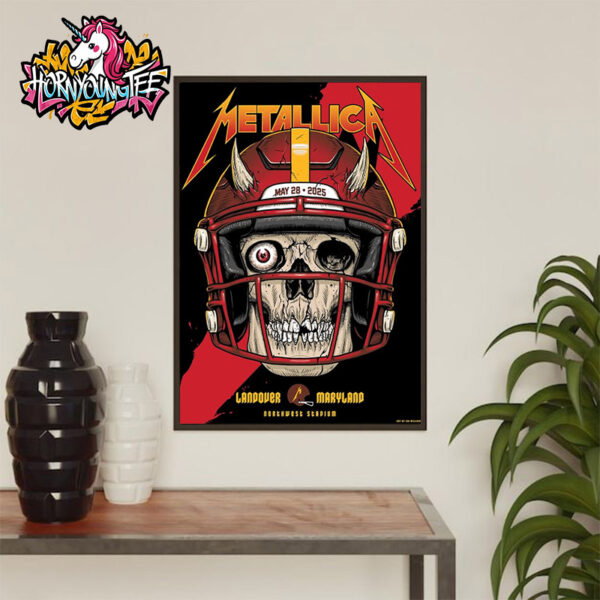 Metallica M72 Landover Pop Up Shop Poster For Landover Show At Northwest Stadium On May 28 2025 Landover Maryland Poster Home Decor Canvas