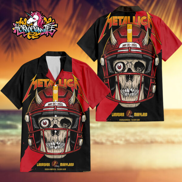 Metallica M72 Landover Pop Up Shop Poster For Landover Show At Northwest Stadium On May 28 2025 Landover Maryland Regular Hawaiian Shirt