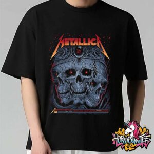 Metallica M72 North American Tour 2025 Exclusive M72 Sonic Temple Pop Up Shop Event Poster For Show At Columbus Crew Stadium In Columbus OH Unisex T-Shirt