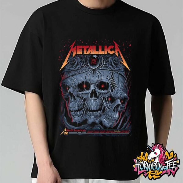 Metallica M72 North American Tour 2025 Exclusive M72 Sonic Temple Pop Up Shop Event Poster For Show At Columbus Crew Stadium In Columbus OH Unisex T-Shirt