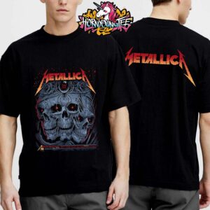 Metallica M72 North American Tour 2025 Exclusive M72 Sonic Temple Pop Up Shop Event Poster For Show At Columbus Crew Stadium In Columbus OH Unisex T-Shirt Two Sides