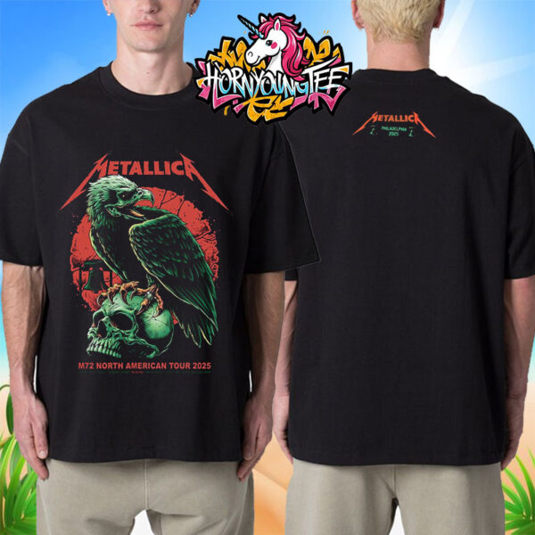 Metallica M72 North American Tour 2025 Pop Up Shop M72 Philly At Lincoln Financial Field In Philadelphia Unisex T-Shirt Two Sides