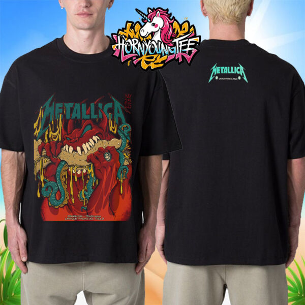 Metallica M72 Philly Poster Nights Two At Lincoln Financial Field On May 25 2025 Philadelphia Pennsylvania Unisex T-Shirt Two Sides