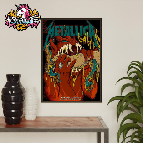 Metallica M72 Philly Poster Tonight Show At Lincoln Financial Field On May 23 2025 Pennsylvania Poster Home Decor Canvas