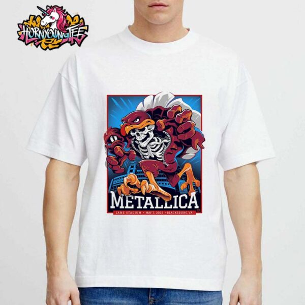 Metallica M72 Tour 2025 M72 Virginia Tech Event Poster For  Show At Lane Stadium On May 7 2025 In Blacksburg VA Unisex T-Shirt