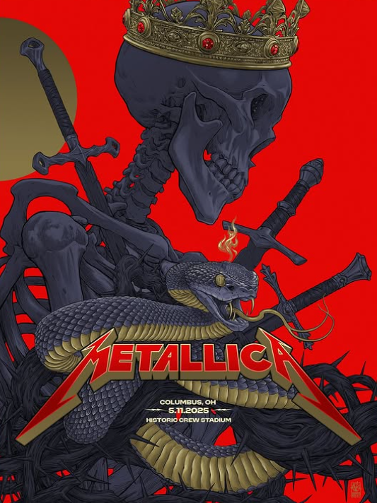 Metallica M72 Tour 2025 Tonight Show At Sonic Temple Poster For Show In Columbus Ohio At Historic Crew Stadium On May 11 2025