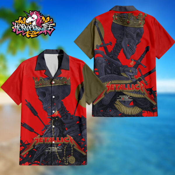 Metallica M72 Tour 2025 Tonight Show At Sonic Temple Poster For Show In Columbus Ohio At Historic Crew Stadium On May 11 2025 Regular Hawaiian Shirt