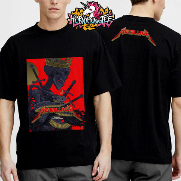 Metallica M72 Tour 2025 Tonight Show At Sonic Temple Poster For Show In Columbus Ohio At Historic Crew Stadium On May 11 2025 Unisex T-Shirt  Sides