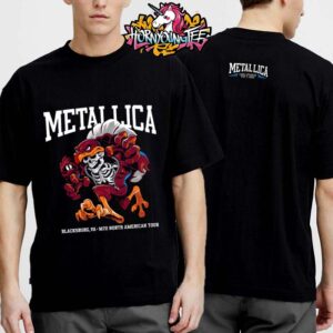 Metallica M72 Virginia Tech Pop Up Shop  2025 In Blacksburg VA At Lane Stadium On May 7 2025 Skeleton Mascot Unisex T-Shirt Two Sides
