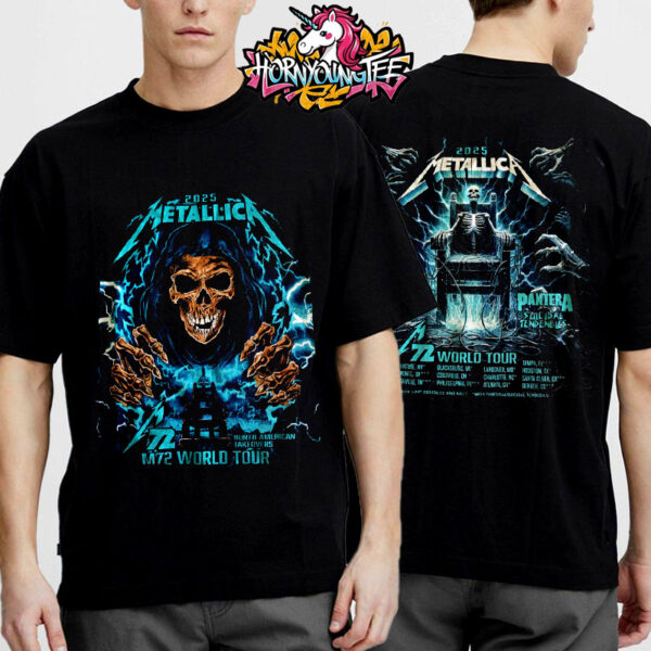 Metallica M72 World Tour 2025 North American Takeovers Venue Merchandise Cities Tour Fan Merch Unisex T-Shirt Two Sides