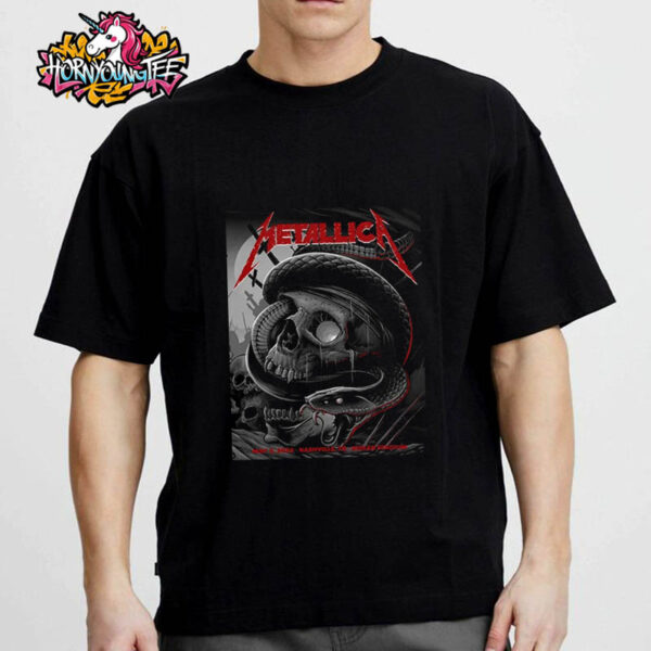 Metallica M72 World Tour 2025 Official Nashville Poster Match Up Together Show At Nissan Stadium In Nashville On May 1 2025 Unisex T-Shirt