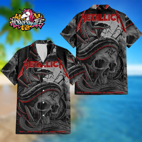 Metallica The M72 World Tour 2025 Music City Exclusive Poster No Repeat Weekend Show At Nissan Stadium On May 1 2025 In Nashville TN Regular Hawaiian Shirt