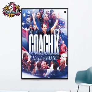 Mike Krzyzewski Coach K Duke Men Basketball Reach US Olympic And Paralympic Hall Of Fame 2025 Poster Home Decor Canvas