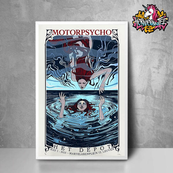 Motorpsycho Band Live Concert Show At Het Depot On May 1 2025 In Martelarenplein 12 Leuven Exclusive Merchandise Art Work For Show Reversea Poster Home Decor Canvas