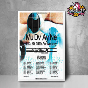 Mudvayne LD 50 25th Anniversary Tou 2025 With Static Vended Poster Schedule Cities Tour Dates Poster Home Decor Canvas