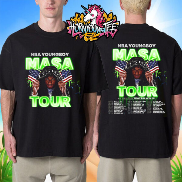 NBA Youngboy MASA Tour 2025 With Deebaby And EBK Jaaybo And K3 Poster For Tour Schedule Cities Tour Dates Unisex T-Shirt Two Sides