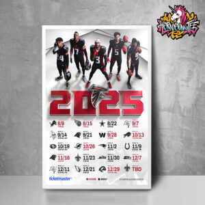 NFL 2025 Atlanta Falcons Official Poster 2025 Schedule Poster Home Decor Canvas