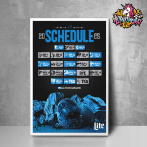 NFL 2025 Carolina Panthers Official Poster Schedule 2025 Poster Home Decor Canvas