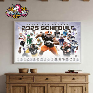 NFL 2025 Cleveland Browns Official Poster Schedule 2025 Poster Home Decor Canvas Horizontal