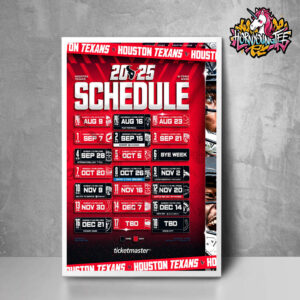 NFL 2025 Official Poster Houston Texans Schedule 2025 Poster Home Decor Canvas