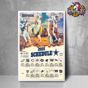 NFL Dallas Cowboys Texas Poster Schedule 2025 Poster Home Decor Canvas
