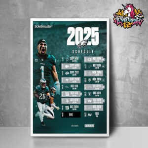NFL 2025 Philadelphia Eagles Official Poster Schedule 2025 Poster Home Decor Canvas