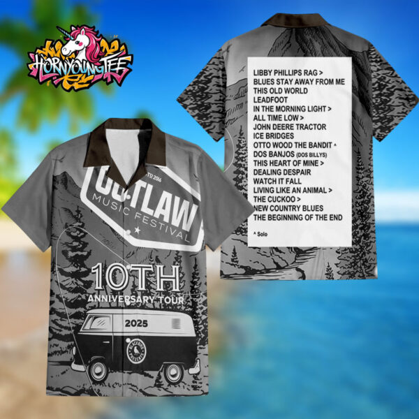 Outlaw Music Festival 10th Anniversary Tour 2025 Poster Show At The Gorge Amphitheatre On May 25 2025 Quincy WA Line Up Regular Hawaiian Shirt