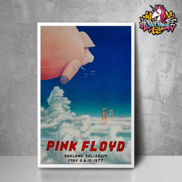 Pink Floyd Tour 2025 Venue Poster The First Night Show At Oakland Coliseum On May 9 10 2025 In California Poster Home Decor Canvas