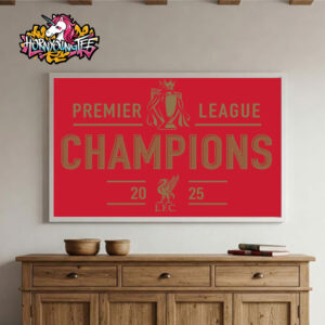 Premier League 2025 The Champions Liverpool FC Poster Home Decor Canvas Horizontal