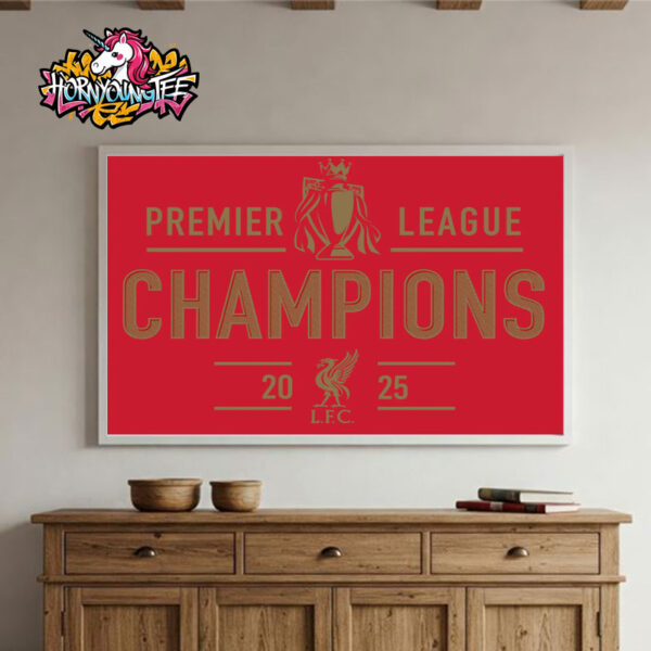 Premier League 2025 The Champions Liverpool FC Poster Home Decor Canvas Horizontal