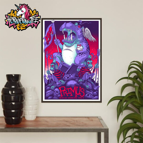 Primus Band Event Poster For Show At Eaglebank In Fairfax VA On May 18 2025 Poster Home Decor Canvas