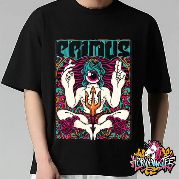 Primus Band Live Show Poster For Show Tonight At Veterans United Home Loans Amphitheater In Virginia Beach On May 11 2025 Black Unisex T-Shirt