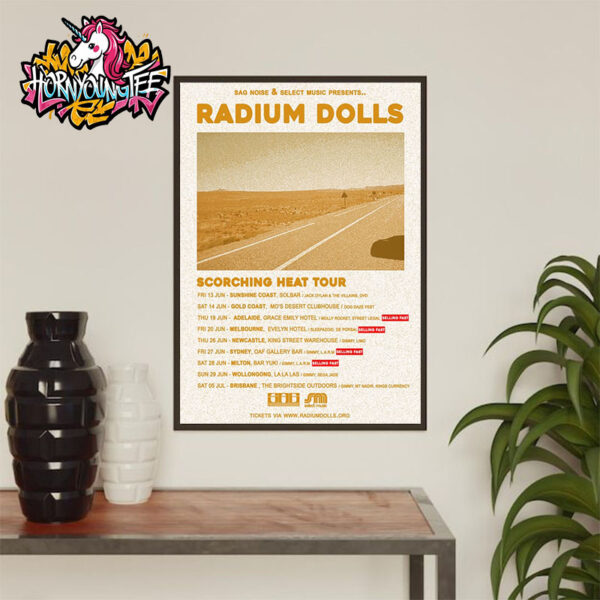 Radium Dolls Poster Tour Scorching Heat Tour 2025 Schedule Cities Tour Dates Poster Home Decor Canvas