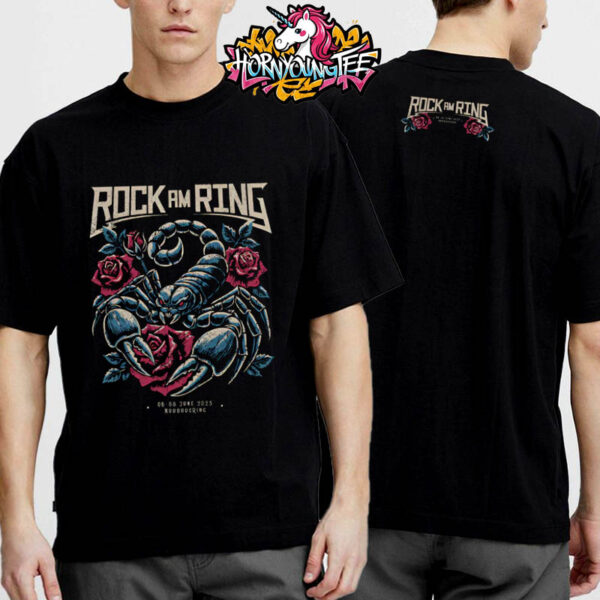 Rock Am Ring Celebrates 40 Year Exclusive Merchandise Tribute Scorpion N Roses Unisex T-Shirt Two Sides