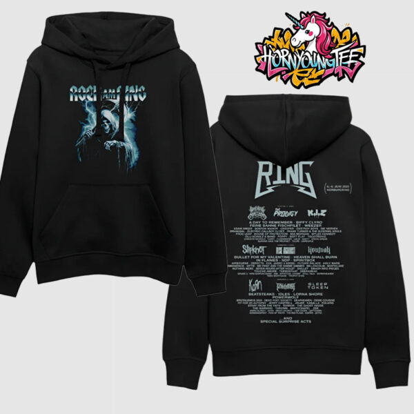 Rock Am Ring Fest Line Up Held On June 6 8 2025 At Nurburgring In Nurburg Germany Merchandise For Show Reaper Unisex Hoodie