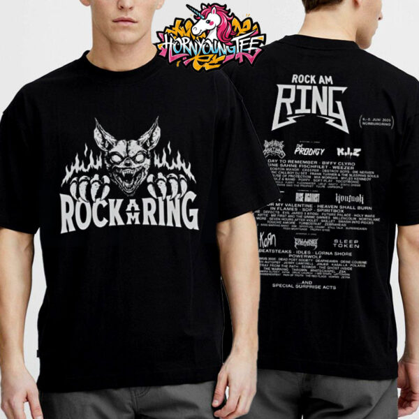 Rock Am Ring Fest Line Up Held On June 6 8 2025 At Nurburgring In Nurburg Germany Merchandise For Show Thrasher Bat Tee Unisex T-Shirt Two Sides