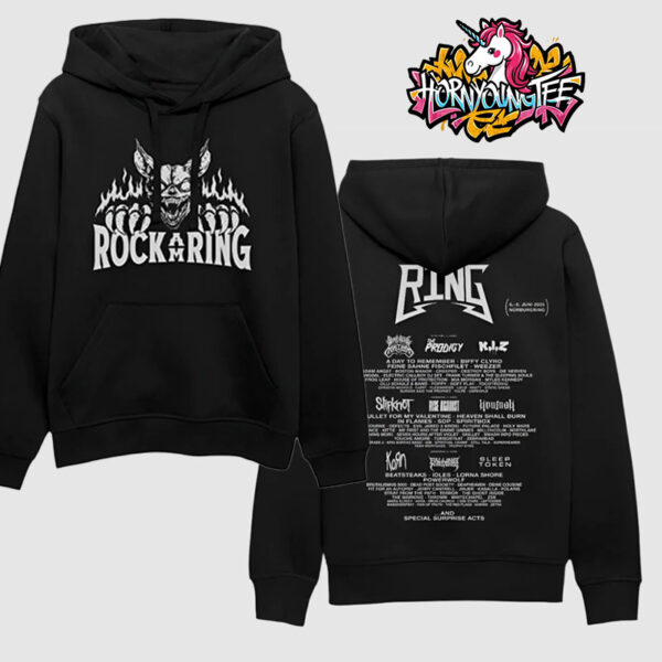 Rock Am Ring Fest Line Up Held On June 6 8 2025 At Nurburgring In Nurburg Germany Merchandise For Show Thrasher Bat Unisex Hoodie